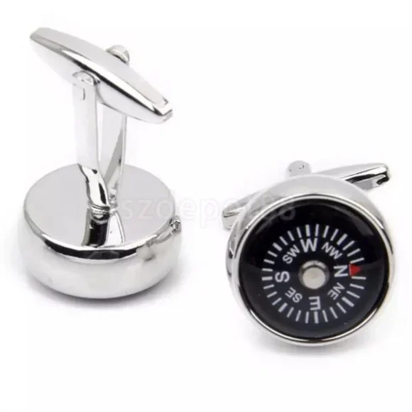 French Shirt Real Working Compass Cuff Links